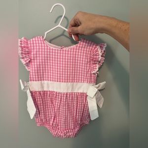 Pink Gingham Bubble Romper NWT 6-12 mo